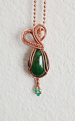 oval green crackle agate pendant 4